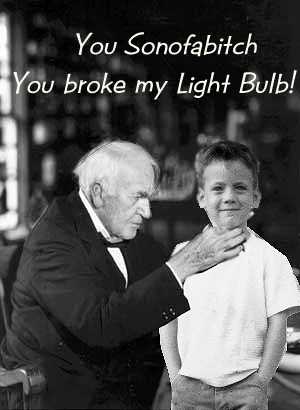 Edison Chokes the little Bastard